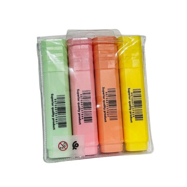 Pochette de 4 surligneurs couleurs pastel Office Line