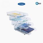 Corbeille à courrier 4 étages en plastique transparent ARK